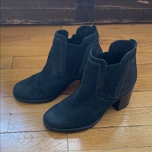 Clarks Black Suede Ankle Boots